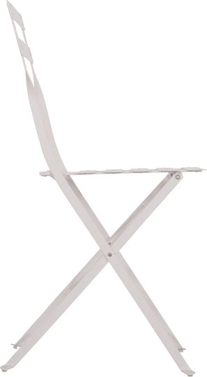 Zappeion Chair Metallic Sophie White 2pcs 33x44.5x35cm