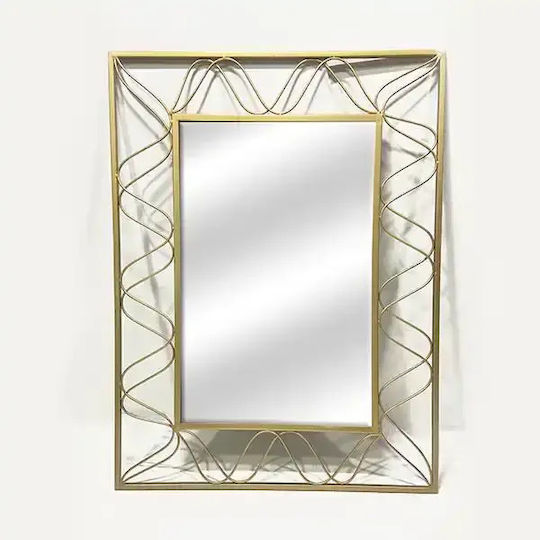 Wandspiegel mit Gold Metallisch Rahmen 80x60cm 1Stück