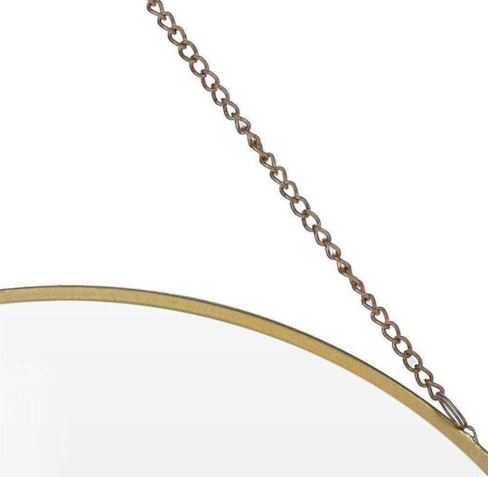 Mit Metallkette Wandspiegel mit Gold Metallisch Rahmen Durchmesser 29cm 1Stück