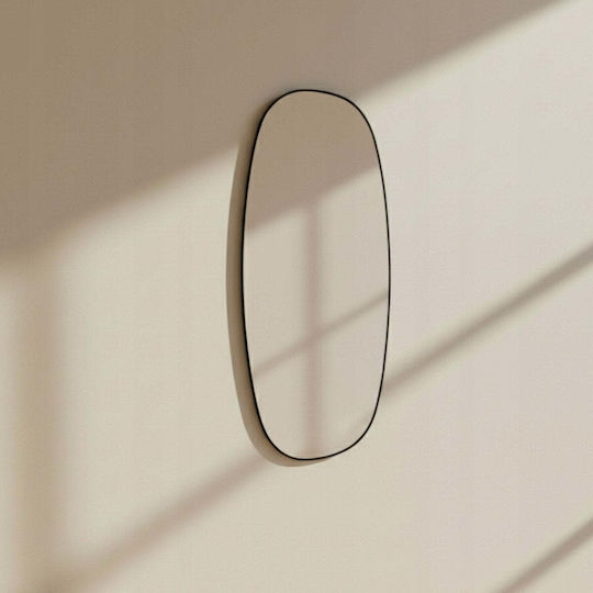 Edaxo Wandspiegel Oval mit Metallischem Rahmen 60x32cm