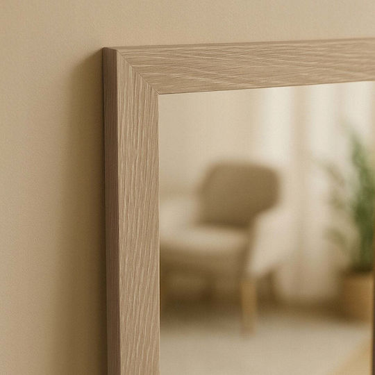 Edaxo Wall Mirror Full Length with Brown Wooden Frame 127x37cm