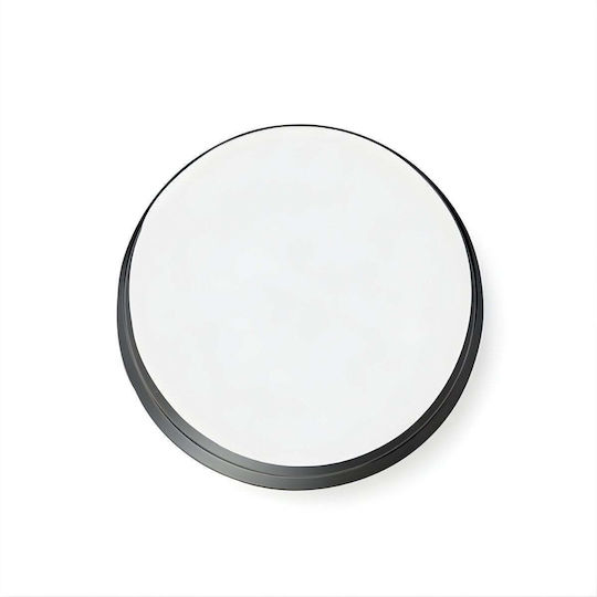 Edaxo Wall Mirror with Black Metallic Frame Diameter 50cm