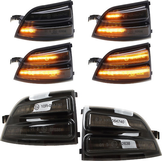 Ford Focus Ii 04-08 Left + Right Smoked Dynamic Led Mirror Indicators 2 Pcs Set