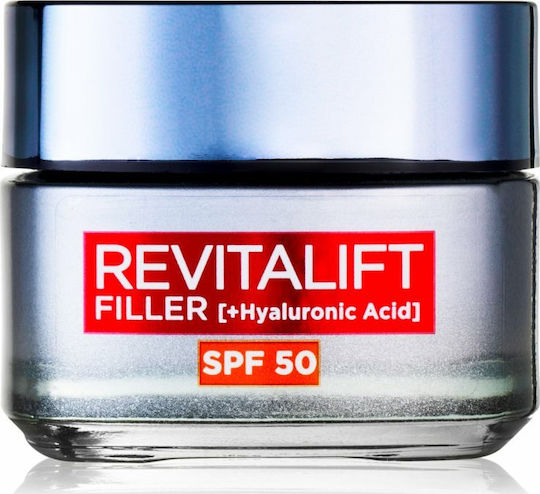 L'Oreal Paris Revitalift Filler Лек Дневен Крем За Лице SPF50 За Хидратация Против Стареене И Стягане На Кожата С Хиалуронова Киселина 50ml
