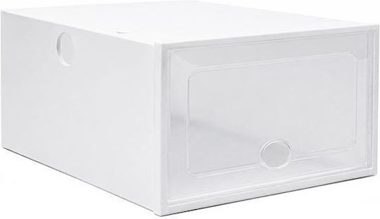 Пластмасова Кутия За Съхранение На Обувки В Бял Цвят 33x24x12cm 12 Бр Пластмасова Кутия За Съхранение На Обувки В Бял Цвят 33x24x12cm 12 Бр