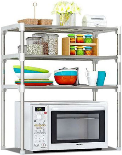 Factory Βάση για Φούρνο Μικροκυμάτων Μεταλλική 60x25x65εκ. Ασημί Factory Βάση για Φούρνο Μικροκυμάτων Μεταλλική 60x25x65εκ. Ασημί