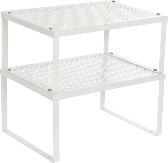 Songmics Tabletop Metal Base 2 Pieces White