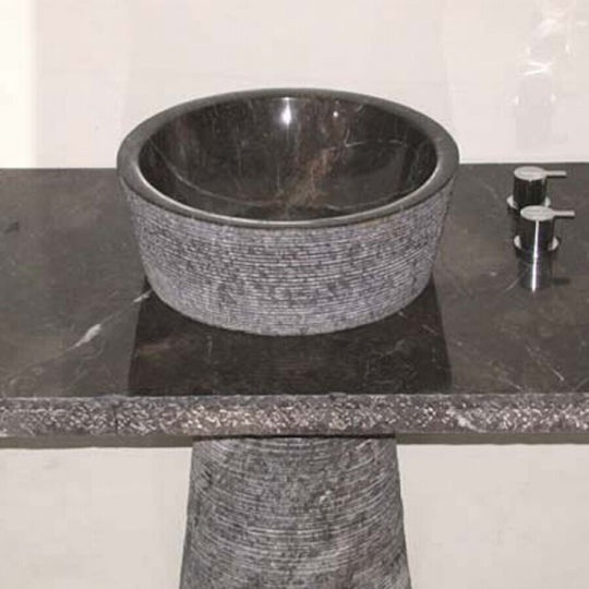 Bati Bali Jaya Επικαθήμενος Νιπτήρας Πέτρινος 40x40x15cm Μαύρος Bati Bali Jaya Επικαθήμενος Νιπτήρας Πέτρινος 40x40x15cm Μαύρος