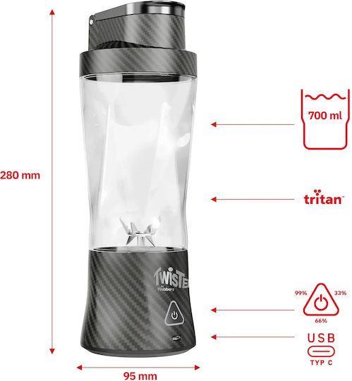 Webber Блендер с каната Tritan 700 ml 11V Черен