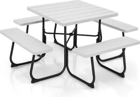 Masă Picnic 170x170x76buc Roz Masă Picnic 170x170x76buc Roz