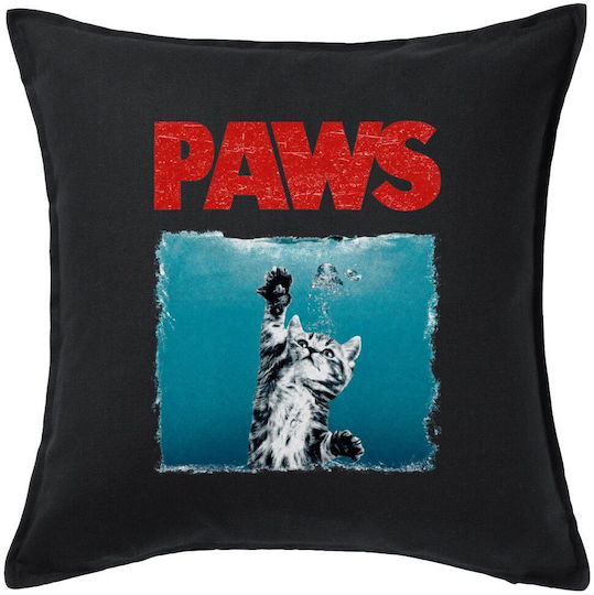 Paws Kinder Wurfkissen Schwarz 100 Baumwolle Mit Füllung 50x50cm