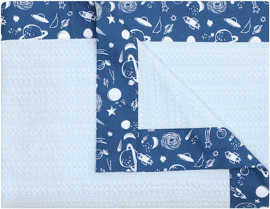 Kentia Nursery Swaddling Waffle Blue Blanket 70x100cm