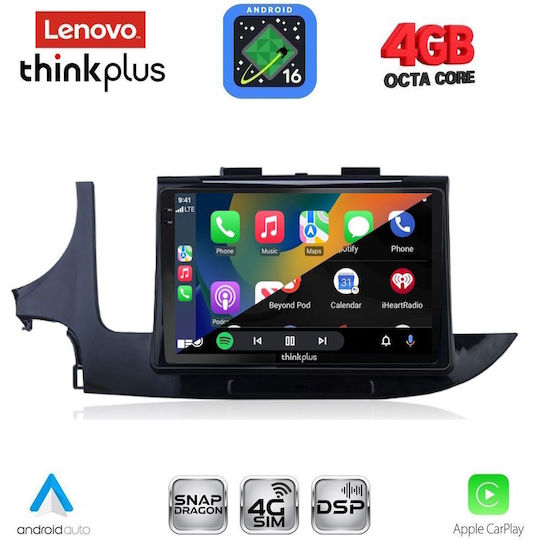 Lenovo Автомобилна Аудио Система за Opel Mokka 2016-2021 (Bluetooth/USB/Вграден Wi-Fi/GPS/Apple CarPlay/Android Auto) с Touch Screen 9"
