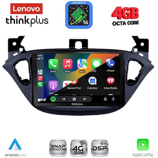 Lenovo Автомобилна Аудио Система за Opel Adam / Corsa 2014-2019 (Bluetooth/USB/Вграден Wi-Fi/GPS/Apple CarPlay/Android Auto) с Touch Screen 9"