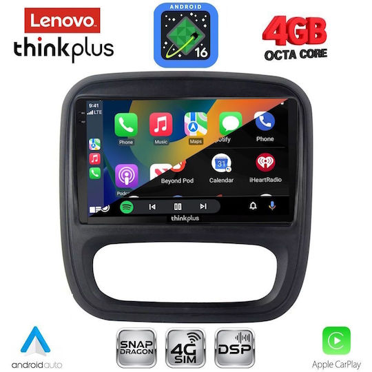 Lenovo Автомобилна Аудио Система За Opel Vivaro Renault Trafic Nissan NV300 2014-2019 Bluetooth USB Вграден Wi-Fi GPS Apple CarPlay Android Auto С 9" Touch Screen