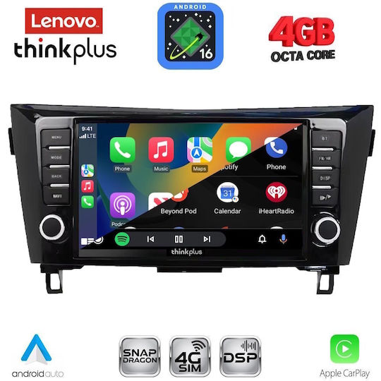 Lenovo Автомобилна Аудио Система за Nissan Qashqai / X-Trail 2014-2021 (Bluetooth/USB/Wi-Fi/GPS/Apple CarPlay/Android Auto) с Touch Screen 9"
