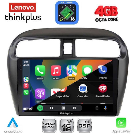 Lenovo Автомобилна Аудио Система за Mitsubishi Space Star 2013-2020 (Bluetooth/USB/Wi-Fi/GPS/Apple CarPlay/Android Auto) с Touch Screen 9"