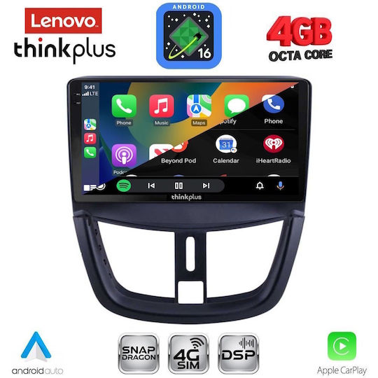 Lenovo Car Audio System for Peugeot 207 2007-2020 Bluetooth USB WiFi GPS Apple CarPlay Android Auto with 9" Touch Screen