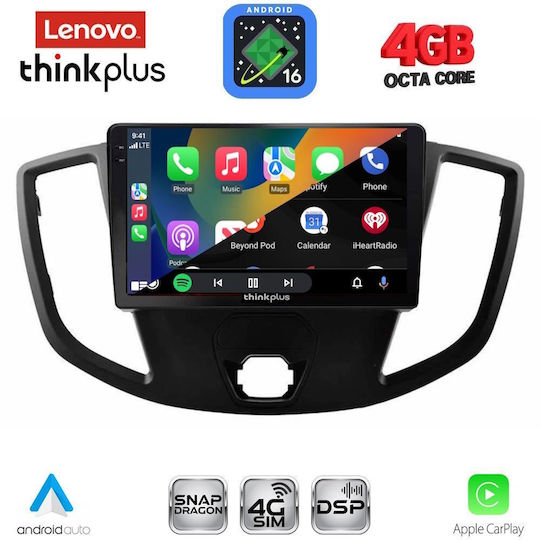 Lenovo Автомобилна Аудио Система за Ford Transit 2014-2020 Bluetooth USB Вграден Wi-Fi GPS Apple CarPlay Android Auto с Touch Screen 9"