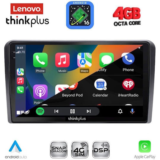Lenovo Автомобилна Аудио Система за Peugeot 308 2013-2021 Bluetooth USB WiFi GPS Apple CarPlay Android Auto с Touch Screen 9"