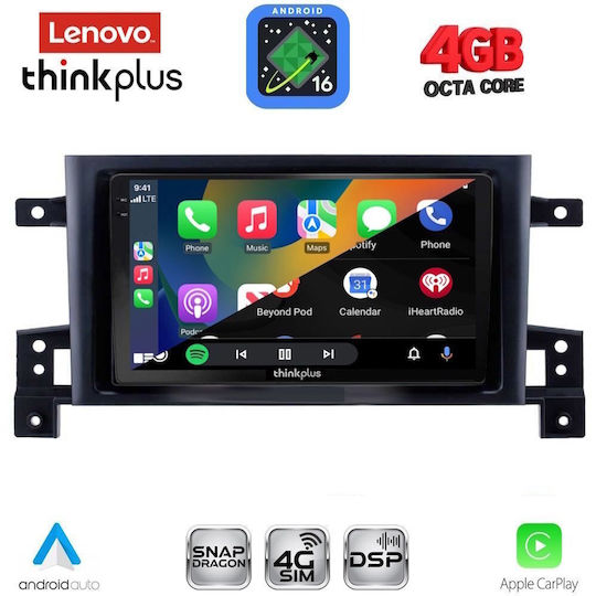 Lenovo Автомобилна Аудио Система За Suzuki Grand Vitara 2005-2015 (Bluetooth/USB/WiFi/GPS/Apple CarPlay/Android Auto) С Touch Screen 9"