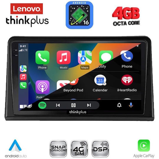 Lenovo Автомобилна Аудио Система за Renault Express 2020-2026 (Bluetooth/USB/Вграден Wi-Fi/GPS/Apple CarPlay/Android Auto) с Touch Screen 9"