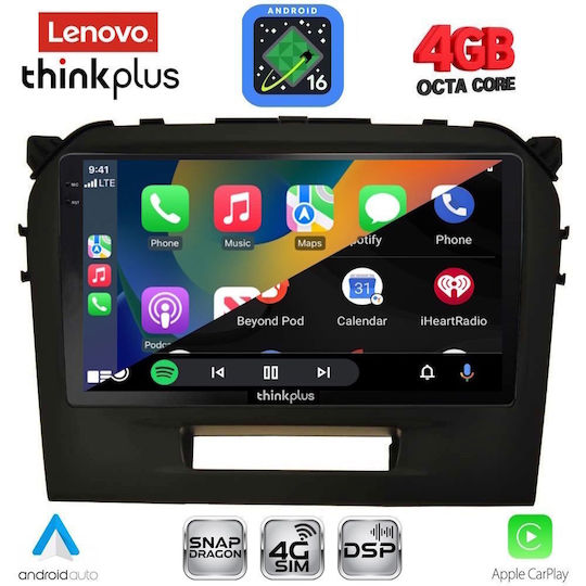 Lenovo Автомобилна Аудио Система За Suzuki Vitara 2016-2022 Bluetooth USB Вграден Wi-Fi GPS Apple CarPlay Android Auto С Touch Screen 9"