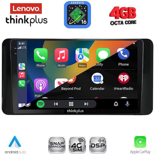 Lenovo Sistem Audio Auto pentru Skoda Kamiq 2018-2026 Bluetooth USB Wi-Fi GPS Apple CarPlay Android Auto cu Ecran Tactil 10"