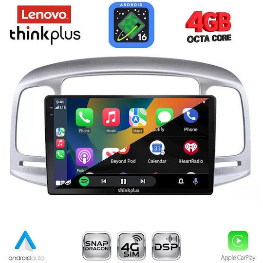 Lenovo Lenovo Auto-Audiosystem für Hyundai Accent 2005-2012 mit Touchscreen 9" Bluetooth USB WiFi GPS Apple CarPlay Android Auto