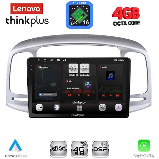 Lenovo Lenovo Auto-Audiosystem für Hyundai Accent 2005-2012 mit Touchscreen 9" Bluetooth USB WiFi GPS Apple CarPlay Android Auto