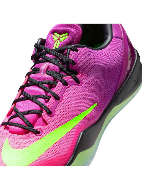 Kobe 8 Protro Mambacurial Niedrige Basketballschuhe Rot Pflaume / Elektrisches Grün / Pink Flash