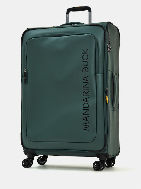 Mandarina Duck Eco Coated Large Fabric Travel Suitcase Deep Green with 4 Wheels Height 78cm Mandarina Duck Eco Coated Large Fabric Travel Suitcase Deep Green with 4 Wheels Height 78cm