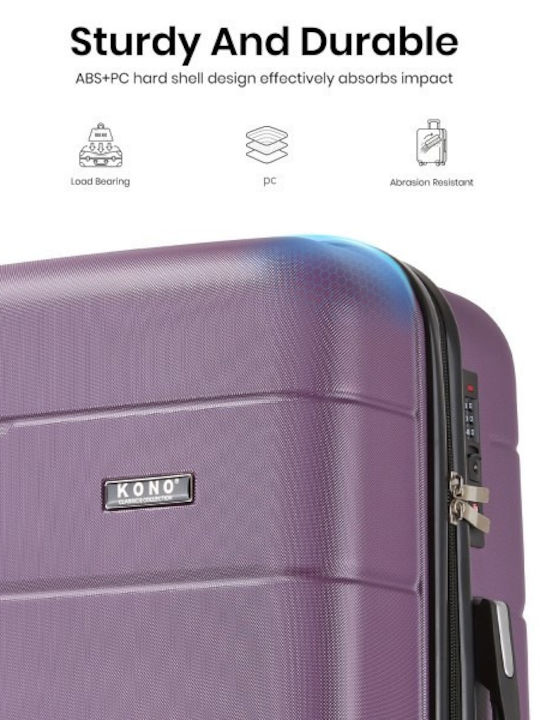 Miss Lulu Голям Куфар за Пътуване Твърд Purple And Black Височина 76см.