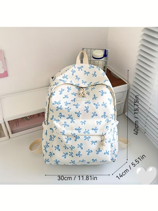 ShuShu Ghiozdan De Spate Scoala Primara Cu Husă Pentru Sticlă De Apă Alb 30 X 14 X 40 Cm