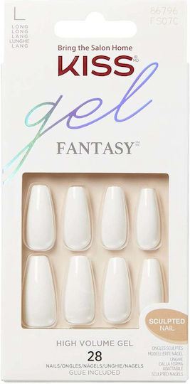 Kiss Gel Fantasy True Color Tipsuri unghii false în Culoare Bej 28 bucăți