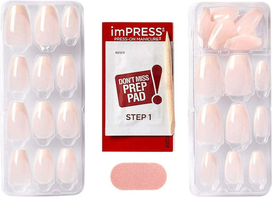 Kiss Bare French Medium Ifb02c Tipsuri Unghii False Franceză în Culoare Bej 30 Bucăți