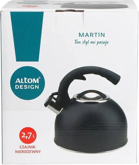 Altom Rostfreier Stahl Teekessel Grau 2700ml