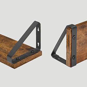 Rafturi Rustic Maro și Negru (3 buc) 30x11x12 cm