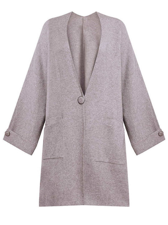 Celestino Damen Strickjacke Lang Oversized Locker Fit Braun Hell