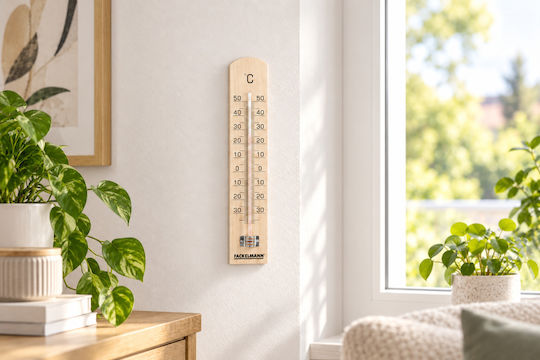 Fackelmann Wall Thermometer Wooden 18cm
