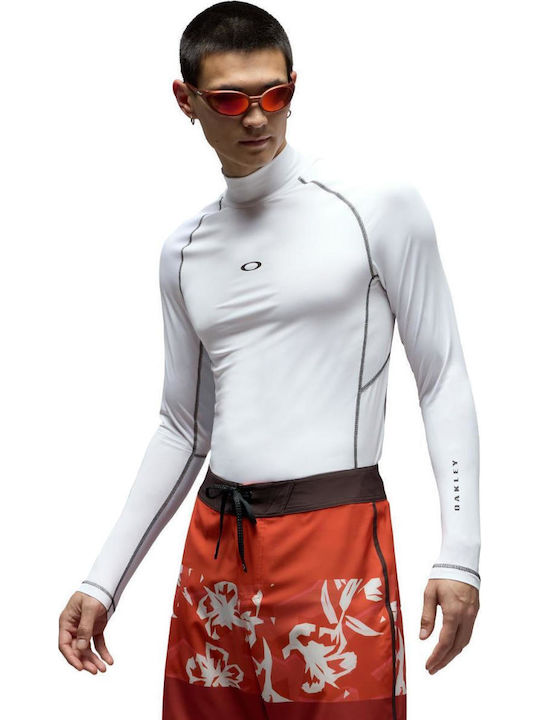 Oakley UPF 50+ Tricou De Protecție Solară Pentru Bărbați Cu Mâneci Lungi Albă