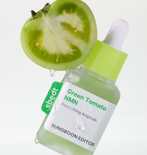 Sungboon Editor Green Tomato Pore Lifting Ampoule+ Moisturizing Ampoule Face Serum with Niacinamide & Hyaluronic Acid for Brightening & Nourishing 40ml