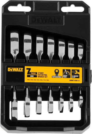 Dewalt Dwmt19261-0 Комплект От 7 Комбинирани Гаечни Ключа Directtorque Технология Устойчивост На Износване Устойчив На Корозия Хром 10-19 Mm Гравирани Маркировки Бърза Идентификация Перфектен За Автомеханици