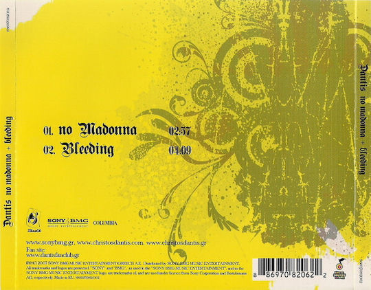 Dantis* No Madonna + Bleeding Cd