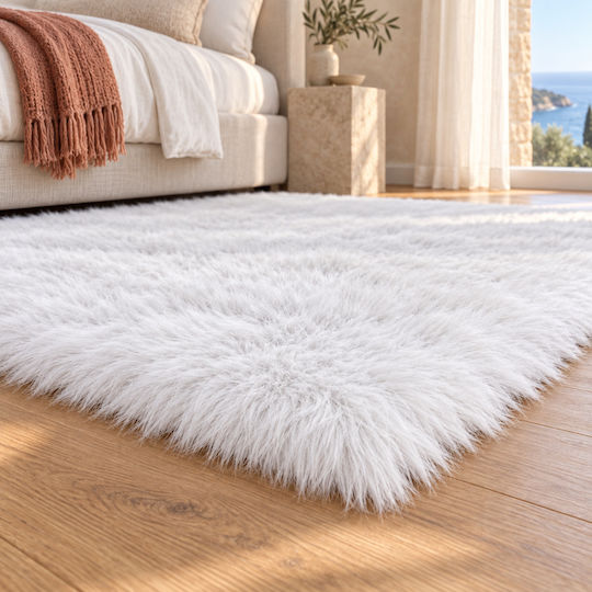 My Home Luxury Angel 60x180cm Αντιολισθητικό Γούνινο Λευκό
