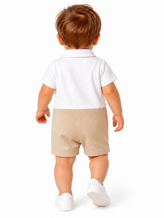 TakTakBaby Baby Bodysuit Short-Sleeved Beige