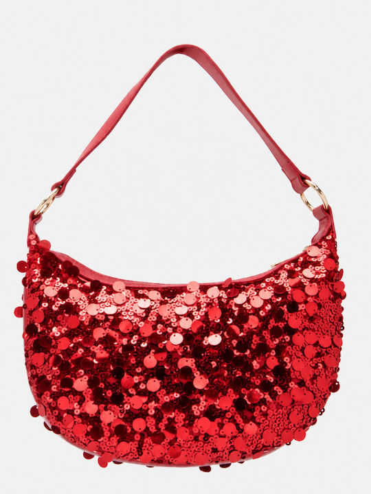 Stoff Damen Handtasche Schulter Burgundisch