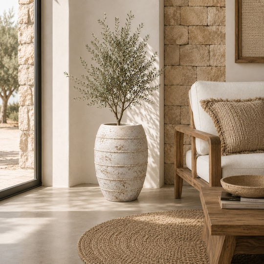 Artekko Concrete Flower Pot Beige 40x40x55cm