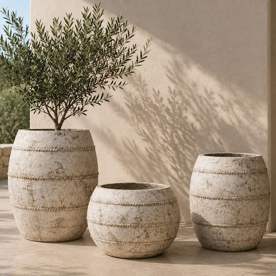 Artekko Concrete Flower Pot Beige 44.5x44.5x35.5cm