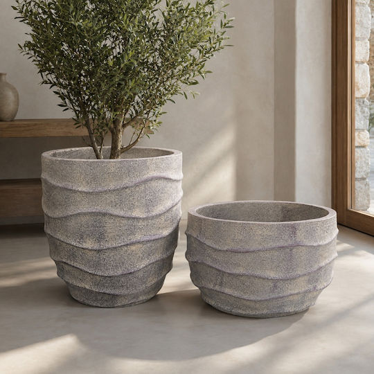 Artekko Concrete Grey Green Patina Flower Pot 40.5x40.5x38 cm